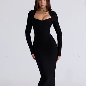 Black Long Sleeve Bandage Dress